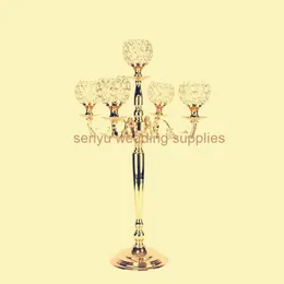 12pcs) Flower Crystal Cancellale Stand Candelabra per il centrotavola di nozze Senyu0638