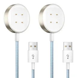 Tillbehör Newdery 2st Magnetic Charger Cable för Fitbit Sense/Versa 3/Sense 2/Versa 4 USB Type C Nylon flätad magnetisk laddningsdocka