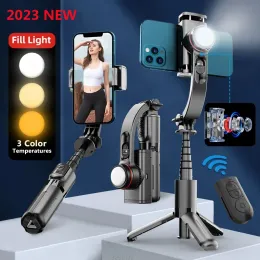 Monopods FGCLSY 2023 New Wireless Foldable Gimbal Stabilizer Tripod Bluetooth Selfie Stick with Bluetooth Shutter Monopod for iphone