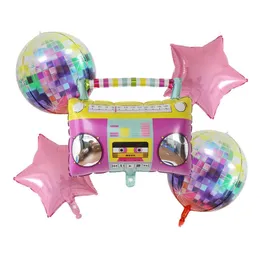1Set Radio Roller Skates Balloons 4D Laser Disco Air Globos 80S Party Kids Birthday Disco Decorations Baby Shower 90s Toys