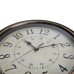 12 -calowy cichy zegar ścienny Antique Shabby Art Style Kreatywny retro kwarcowe zegary kwarcowe vintage horloges reloJ Pared Klok