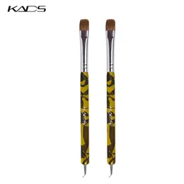 Kads 2/3pcs Kolinsky French Brush 2 Way Acryl Nail Art Clean Up Brush Set Nail Art Brush Bend Dotting Pen Kit набор
