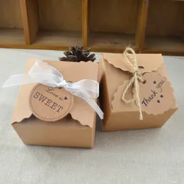 20/502pcs نمط الموجة Kraft Paper Box Candy Biscuit Biscoot Chocolate Gift Box Party Gift Box Diy Decoration
