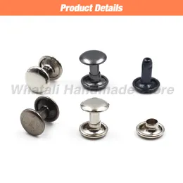 100 set da 5-15 mm a doppio tappo rivetti un chiodo per rivestimento rotondo in metallo per accessori in pelle per le scarpe per riparazioni per abbigliamento cinghia per cinghia