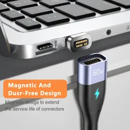 Elough 60W USB C para USB Tipo C Cabo PD Magnetic Chape Free Wire Free Wire para iPhone X Xiaomi MacBook USB Micro Cable Type-C