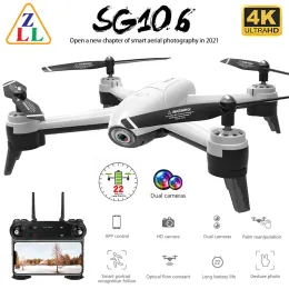 Drönare ZLL SG106 WIFI FPV RC DRONE 4K CAMERA OPTICAL FLOW 1080P HD Dual Real Time Aerial Video Wide Vinkel Quadcopter Aircraft Dron