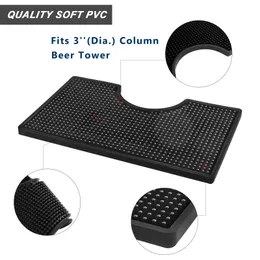 Homebrew Beer Drip Tray PVC Bar Mat, Premium Countertop Spill Mats U-Shape Bar Service Drink Mat for Beer Tower Use 30.5x17cm