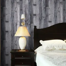 Skala och stick självhäftande väggpapper faux trä retro bule grå trä plank kontakt papper för möbler skrivbord skåp renovering