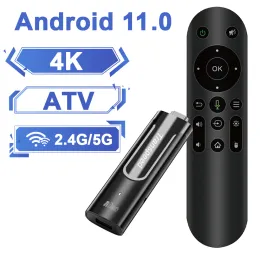 Box Transpeed Atv Android11 TV Stick Amlogic S905Y4 с телевизионными приложениями Dual WiFi 4K 3D BT5.0 с голосовым помощником 2GB DDR4 Player