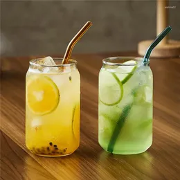 Weingläser Sommer -Eisgetränk Limonade Dose Tee Tasse Transparent GlaSbecher für Americano Water Cocktail Home Party Bar Drinkwaren Geschirr