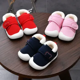 Sneakers Baby Girls Herbst Winter Babyschuhe Baby 0 12 Jahre alt 3 weiche Solted -Jungenschuhe Kleinkindschuhe Baumwollschuhe mit Fleece