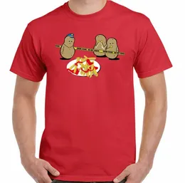 Patates Cinayet Komik T-Shirt Erkek French Fry Food Barbekü Şefi Cook Mouth South Boy Tişört