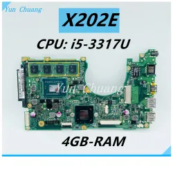 Motherboard X202E Mainboard For ASUS X202E X201E S200E X201EP laptop motherboard With 1007U i33217U i53317U CPU 4GRAM tested 100% work