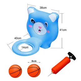 1 x Ball Ring 2 x Ball 1 x Pumpe aufblasbare Pool Spielzeug Wassersportbasketball Set für Kinderwanne einschließlich Zwembad Accessoires