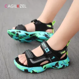 Turnschuhe Cagilkzel Neue 2022 Sommer Kinder Sandalen Mode Sandalias Kinderschuhe nicht schlupfe weiche Boden Leder Jungen Sandalen für Kinder