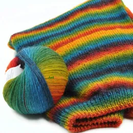 2pcs x50g Regenbogengarn Wolle Häkelgarn Fancy Lana Strickgarn Croche Laine Hand stricken farbenfrohe weiche feine