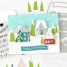 Christmas Pop-Up Dies Layers Card Stacks Base Metal Cutting Dies Home Holidays Stacks For DIY scrapbooking Card Making X10