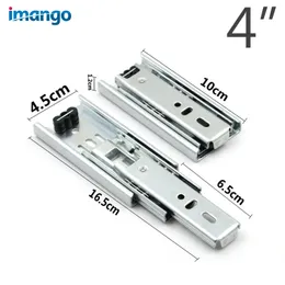 2 Small Drawer Slides 4-8 Inches, Steel Ball Bearing Slider Cabinet Rails, 3 Parts Removed Rail Track for Drawer Mini Rails