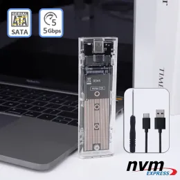 エンクロージャーUSB 3.1 TypecからM.2 NVME SSD外部エンクロージャーアダプター透明なモバイルケースNVMEへの5Gbpsへ