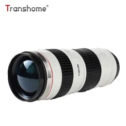 Transhom Kamera Lens Kupa 440ml Yeni Moda Yaratıcı Paslanmaz Çelik Tumbler Canon 70-200 Kahve Kupaları için Termo Kupalar C18242E