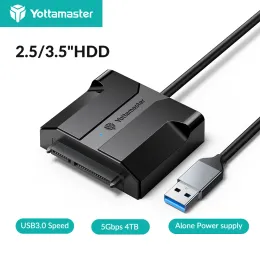 Enclosure Yottamaste USB to SATA HDD Adapter USB3.0 to SATA 3 Hard Drive Adapter Converter for 2.5 Inch SSD HDD Support UASP 6TB Capacity