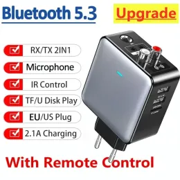 Şarj Cihazları Bluetooth 5.3 Verici Alıcı Stereo Aux Aux 3.5mm RCA TF Kart USB Şarj Cihazı Kablosuz Ses Adaptörü TV PC Arabası için Uzaktan Kontrol