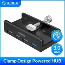 Hubs ORICO MH4PU Aluminum 4 Ports USB 3.0 Cliptype HUB For Desktop Laptop Clip Range 1032mm With 150cm Date Cable Silver