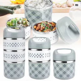 Portable Stainless Steel Thermal Lunch Box for Food Office Lunchbox Bento Boxs Thermos Lunch Box Food Container with Lunch Bag