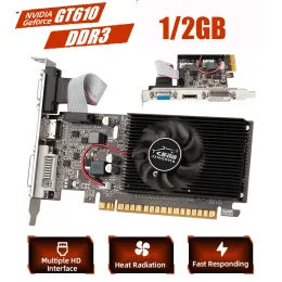 카드 GT610 1/2GB 그래픽 비디오 카드 PCIE X16 2.0 NVIDIA GEFORCE GT 610 DDR3 그래픽 카드 VGA HD DVI 64 비트 1800MHZ GT610 GPU