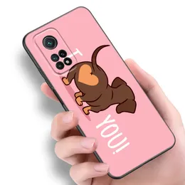 Dachshund Dog Love Telefone para Xiaomi Mi 10t 11i 11t Nota 10 11 Lite ne f1 poco f3 m3 x3 gt nfc m4 x4 pro 5g tampa preta mole mole