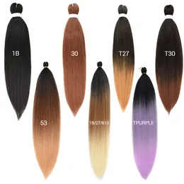 Tomo 26 "estensioni di capelli intrecciati pre-tesorti di ombre Sintetico Easy Hair Acqua calda per trecce all'uncinetto Black Marrone