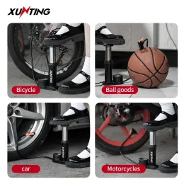 Xunting Mini Bike Foot Pump Max 140psi 타이어 펌프 게이지 Presta Schrader 밸브로드 마운틴 자전거 펌프