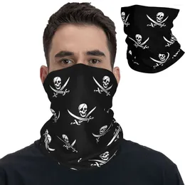 Scarves Pirate Flag Skull Bandana Neck Cover Printed Brass Grommets Halloween Theme Mask Scarf Warm Headband Cycling Unisex All Season