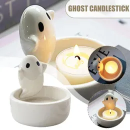 Candle Holders Ghost Shape Candlestick Creative Ceramic Decorative Modern Holder For Housewarming Anniversary Wedding Kitchen Suppl M6C8