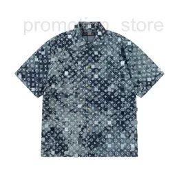 Men's Casual Shirts designer High quality 24 trendy brand classic presbyopia full print washed denim shirt for men and women casual fashion couple YLE4