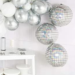 5/1pcs 22inch 4d Disco Ballballons Laser Aluminiumfolie Luftballons Regenbogen Disco -Luftballons Alles Gute zum Geburtstag Party Hochzeitsdekoration