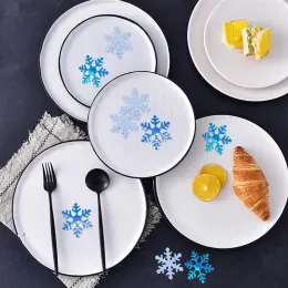 1パックスノーフレーク紙吹雪DIYシャイニークリエイティブパーティー紙吹雪テーブルクリスマスフォトグラフィープロップパーティーの装飾アクセサリーのための散布