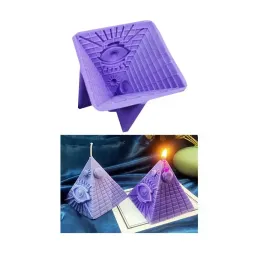 Ägyptische Pyramiden Silikonkerzenform 3D -Kegel Artefaktharz Seife Gips machen Werkzeug DIY Schokoladenkuchen Backkit Home Geschenk