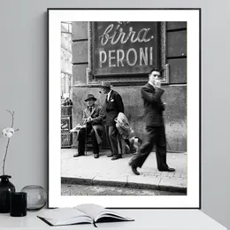Minimalistyczni mężczyźni na ulicy z plakatami Napoli HD Drukuj Vintage Włochy Płótno malowanie zdjęć sztuki ściennej do wystroju domu w salonie