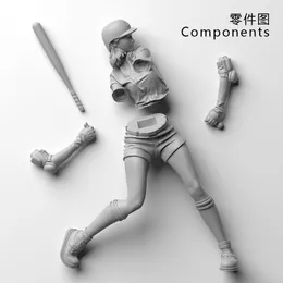 Miniature Oceancosmos, originale, ragazza da baseball, cultura sportiva, ragazze sexy, kit modello non verniciato di resina figura gk