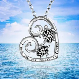 New Love Female Creative Turtle Beach Engraved Pendant Necklace Animal Jewelry