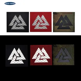 Ir Tactics Viking Symbol Chapter Raven Odin Symbol Valknut Valhall Brodery Armband Backpack Jacket Patches Badge