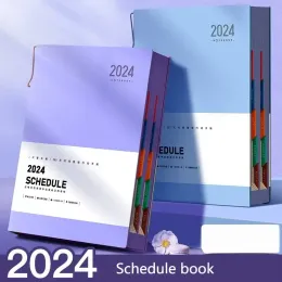 Planners 2024 Agenda Book Luxury Business Office Work Notebook Thickened Efficiency Manual Self Disciplined Clock In Agenda Book Gift Box