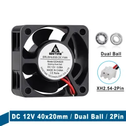 Kylning 2st GDSTIME 40x40x20mm DC 12V 4020 Mini Computer Case Cooling Fan Dual Ball Bearing 2Pin 4cm CPU Radiator kylande kylfan