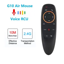 Caixa G10 Controle de voz do mouse de ar com Gyro Sensing Game 2.4GHz Smart Remote Remote G10 para X96 H96 A95X T95 Android TV Box