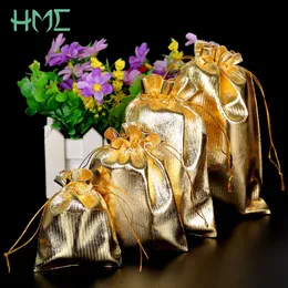 10 pezzi di 4 pezzi (7*9-13*18 cm) sacchetti regalo in argento oro Drawable Organzable Casetto Regalo per matrimoni Regalo per matrimoni Cracature Candy Craft Craft