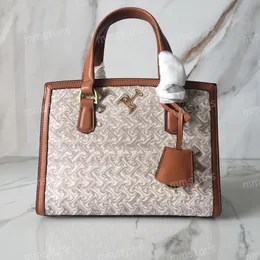 Chantal Küçük Logo Eşekçi Çanta Deri Tuval Merkez Zip Bölmesi Crossbody Daha Büyük Kapasite Kadın Donanım Çanta Tote Çanta