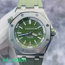 Grestest AP Wrist Watch Royal Oak Offshore Series 15710st Avocado Green Dial Automatic Mechanical Watch Mens 42mm Full Set