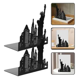 2PCS Tower Shape Books Desk da revista Bookend Silhouette Tower Shaped Livros -suportes