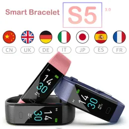 Armbänder Smart Band S5 Sport Smart Watch Women Multilanguage Herzfrequenz Blutdruckmonitor wasserdichte Fitnessarmband -Uhr Uhren für Männer